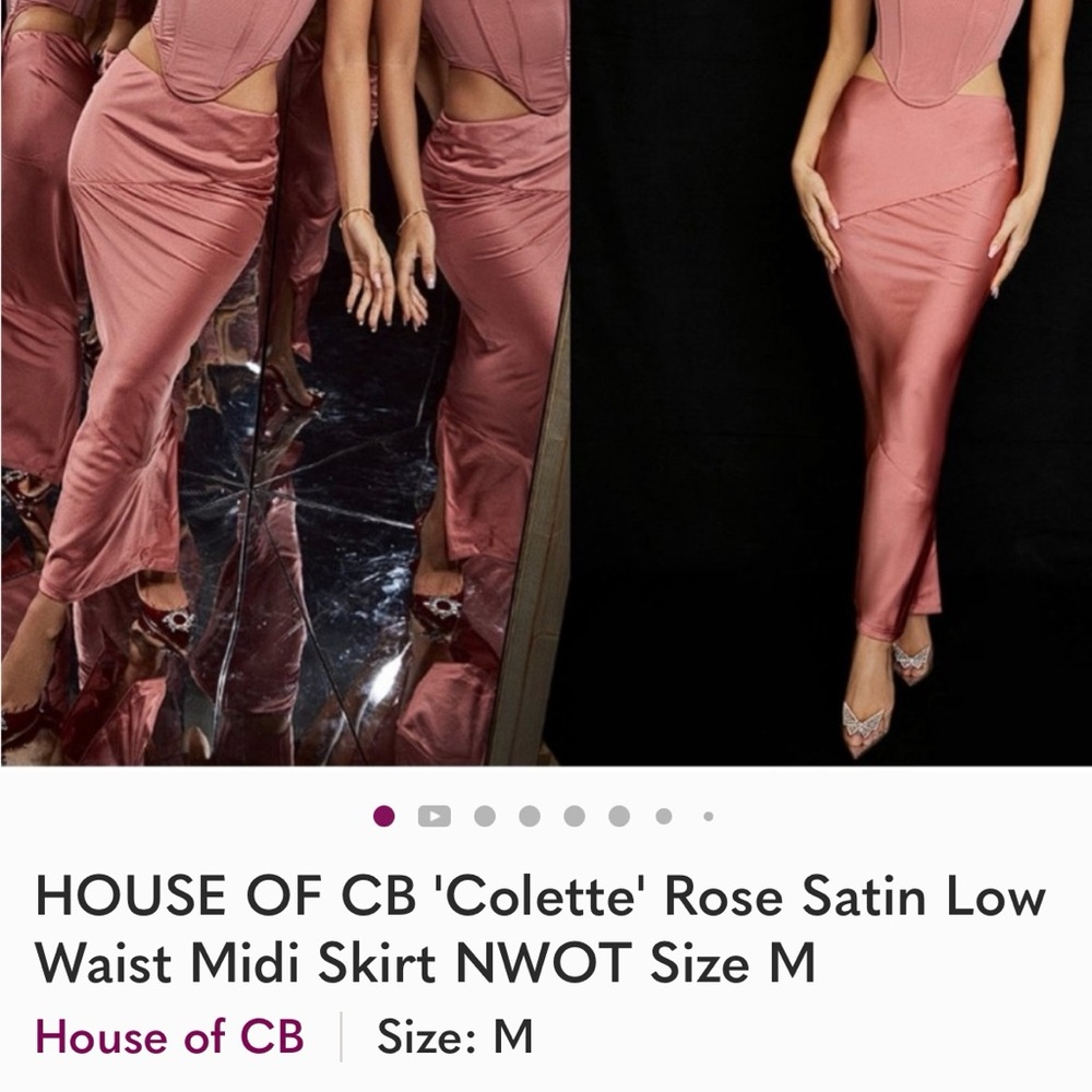House of CB Pink Satin skirt